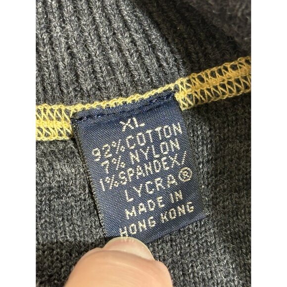 Tommy Bahama Half-Zip Reversible Sweater Men's XL Grey Gold VTG Grandpa - Picture 6 of 9